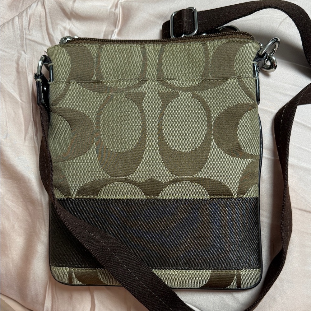 Coach Brown Signature Swingpack Crossbody Bag 2011